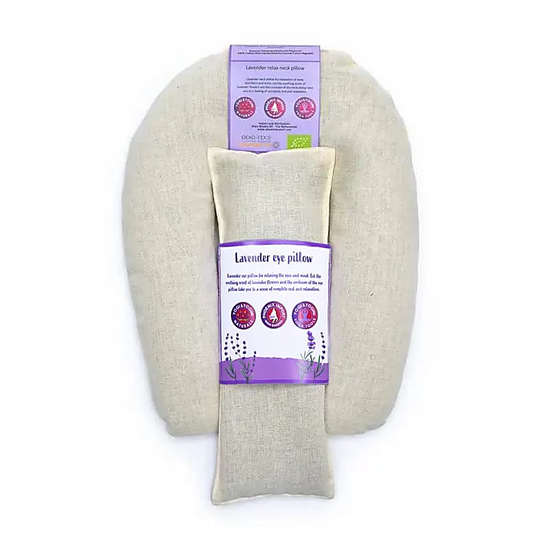 Augen - und Nackenkissen biologischer Lavendel beige - ±25x20x3cm; ±580g - Laminimas e.K