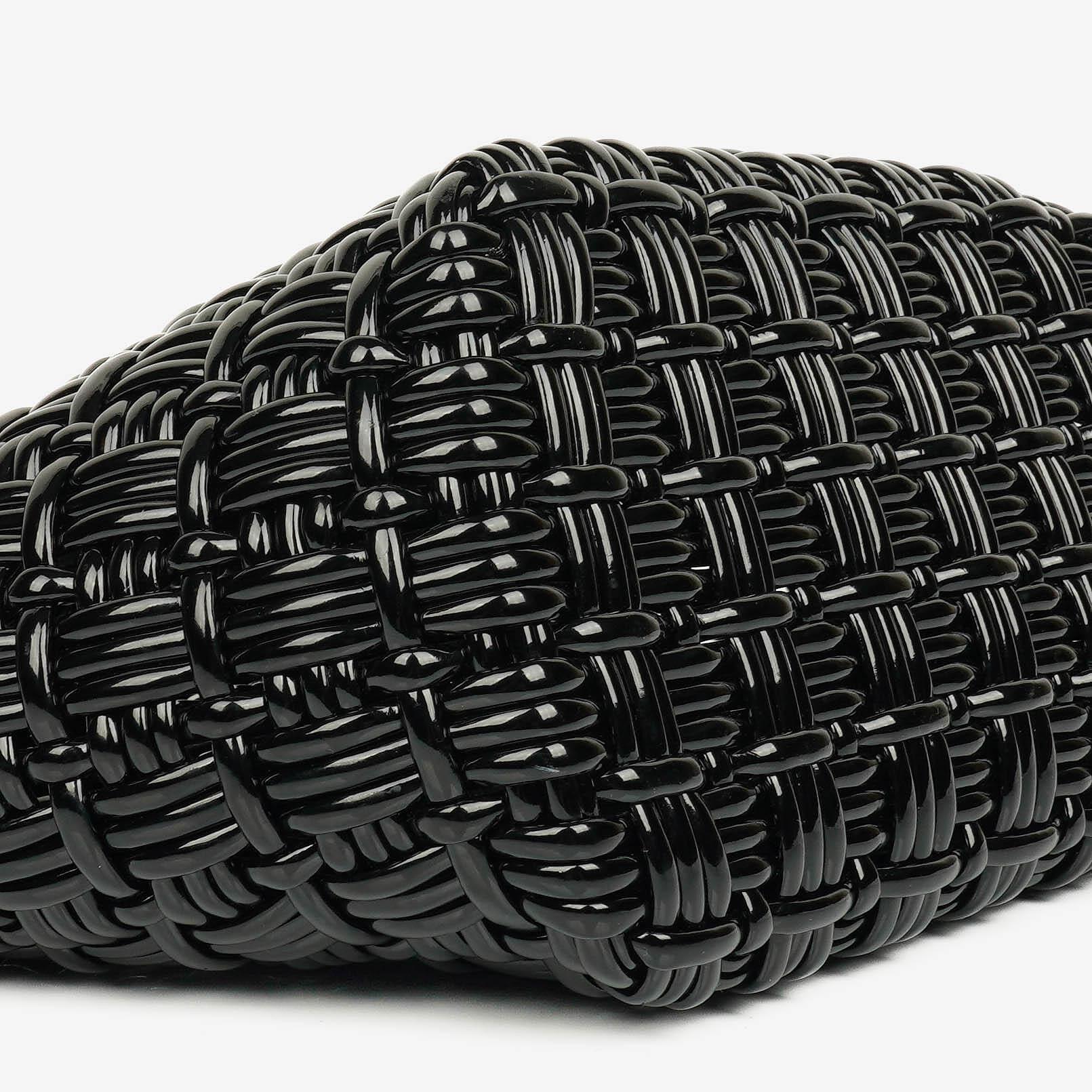 Balenciaga XS Bistro Korbtasche schwarz geflochten und lackiert
