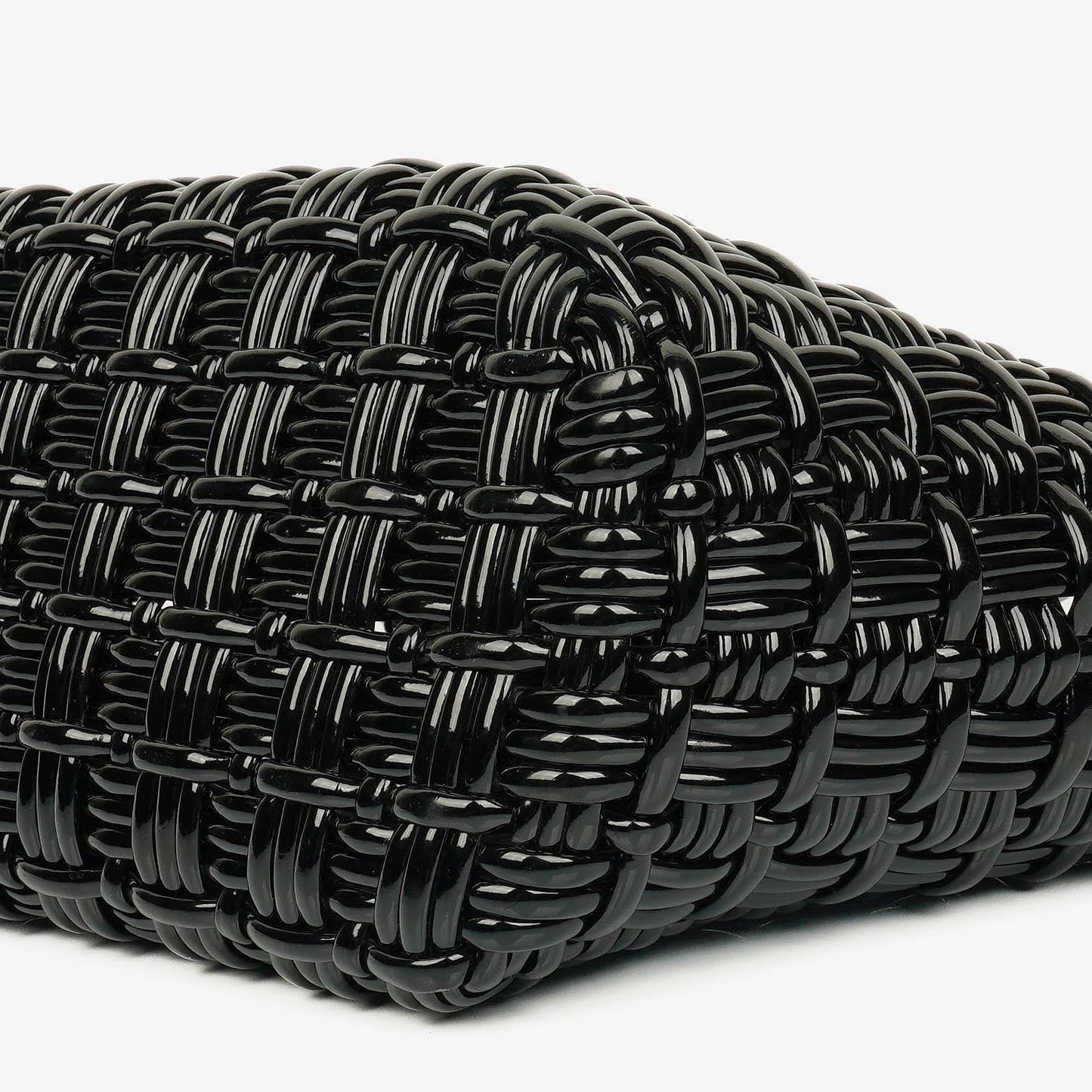 Balenciaga XS Bistro Korbtasche schwarz geflochten und lackiert