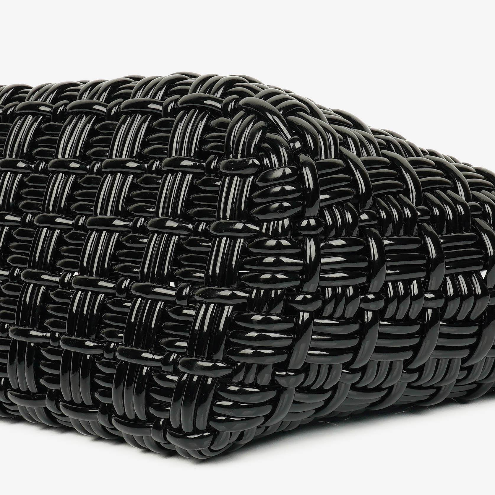Balenciaga XS Bistro Korbtasche schwarz geflochten und lackiert