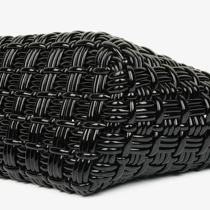 Balenciaga XS Bistro Korbtasche schwarz geflochten und lackiert