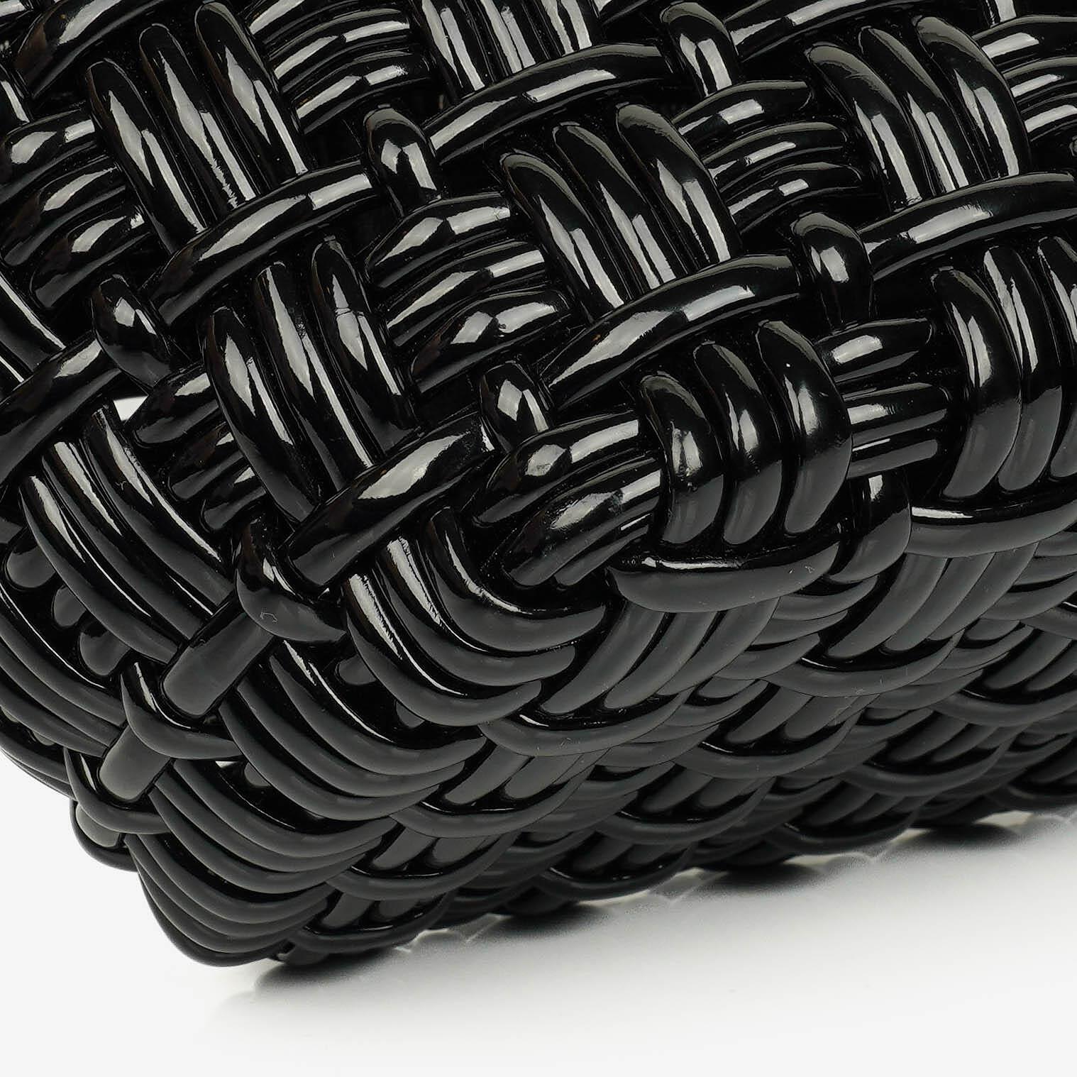 Balenciaga XS Bistro Korbtasche schwarz geflochten und lackiert