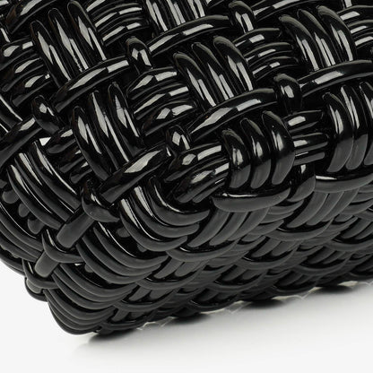 Balenciaga XS Bistro Korbtasche schwarz geflochten und lackiert
