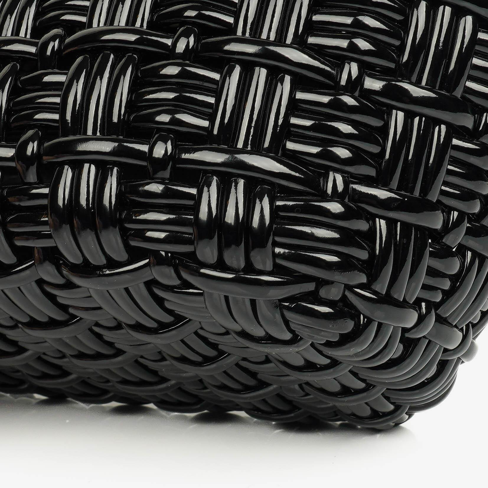Balenciaga XS Bistro Korbtasche schwarz geflochten und lackiert