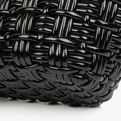 Balenciaga XS Bistro Korbtasche schwarz geflochten und lackiert