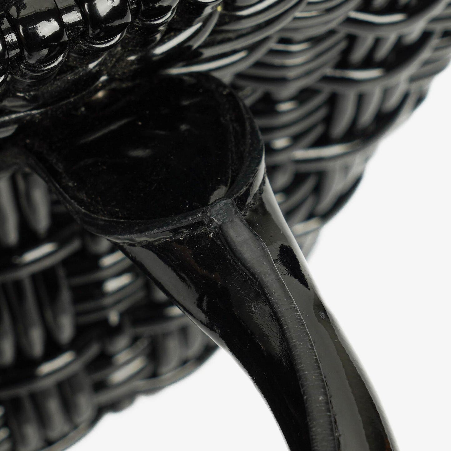 Balenciaga XS Bistro Korbtasche schwarz geflochten und lackiert