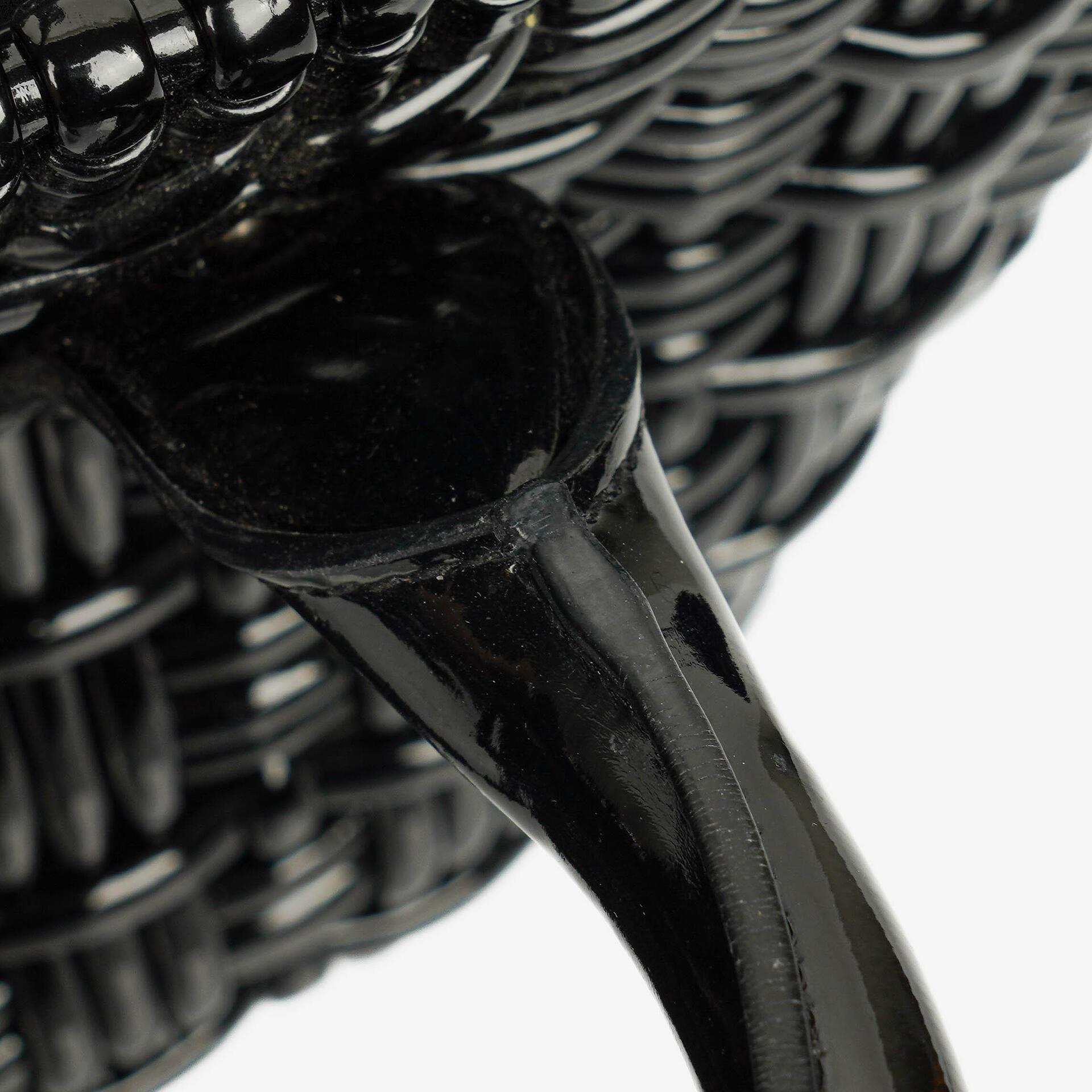 Balenciaga XS Bistro Korbtasche schwarz geflochten und lackiert
