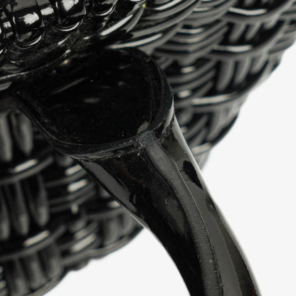 Balenciaga XS Bistro Korbtasche schwarz geflochten und lackiert