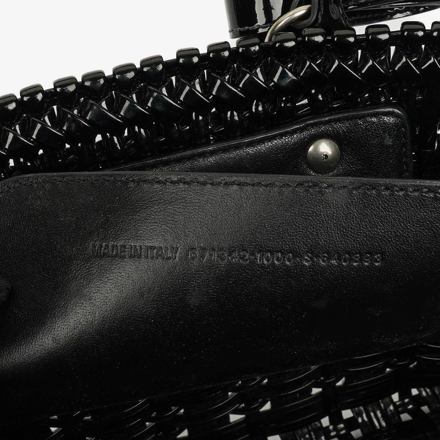 Balenciaga XS Bistro Korbtasche schwarz geflochten und lackiert