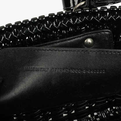 Balenciaga XS Bistro Korbtasche schwarz geflochten und lackiert
