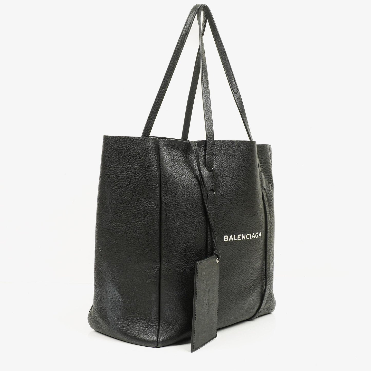 Balenciaga Everyday Tote Medium aus schwarzem genarbtem Kalbsleder
