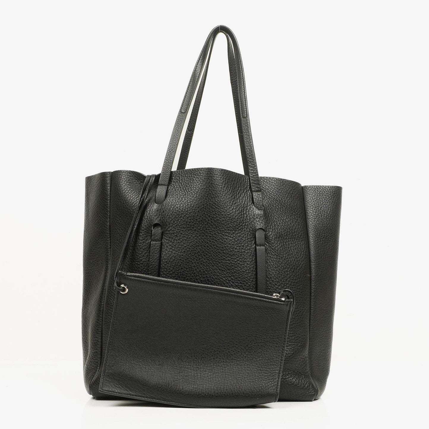 Balenciaga Everyday Tote Medium aus schwarzem genarbtem Kalbsleder