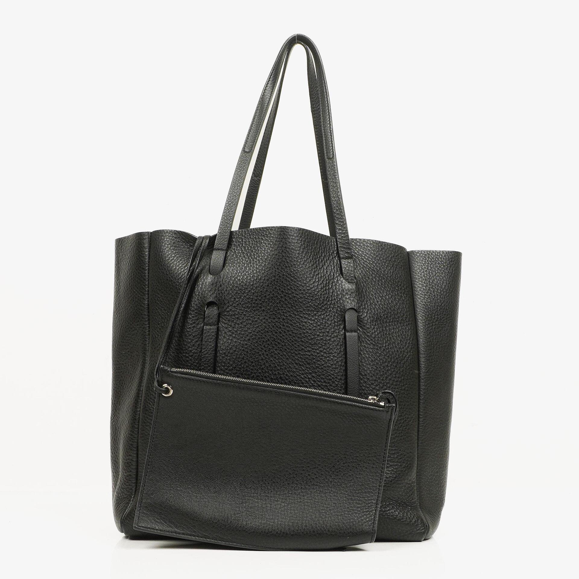 Balenciaga Everyday Tote Medium aus schwarzem genarbtem Kalbsleder