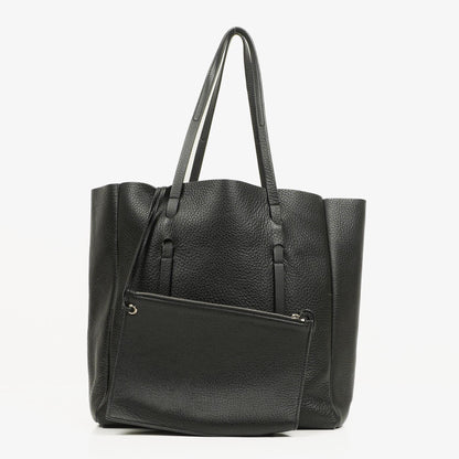 Balenciaga Everyday Tote Medium aus schwarzem genarbtem Kalbsleder