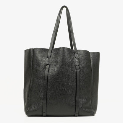 Balenciaga Everyday Tote Medium aus schwarzem genarbtem Kalbsleder