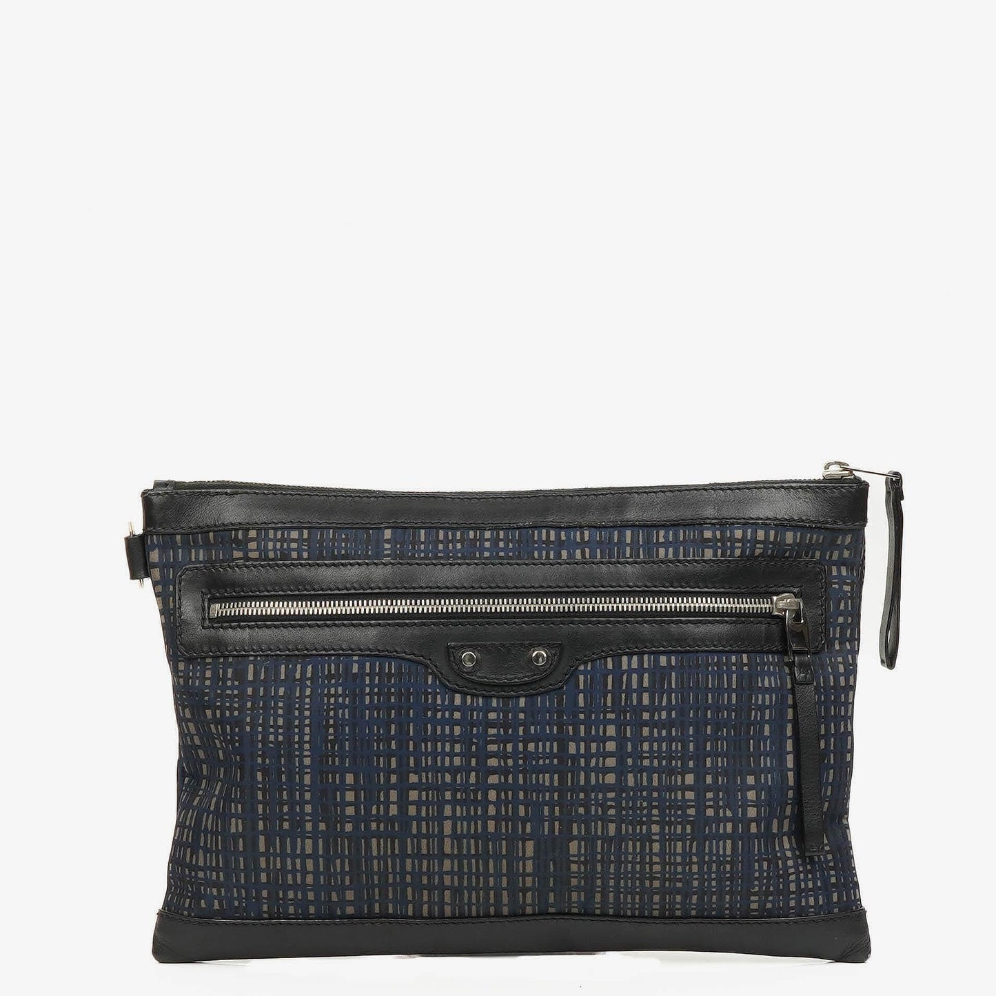 Balenciaga Classic Hardware Clip Clutch aus Leder und Nylon