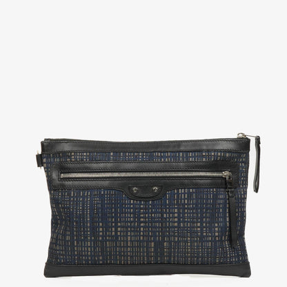 Balenciaga Classic Hardware Clip Clutch aus Leder und Nylon
