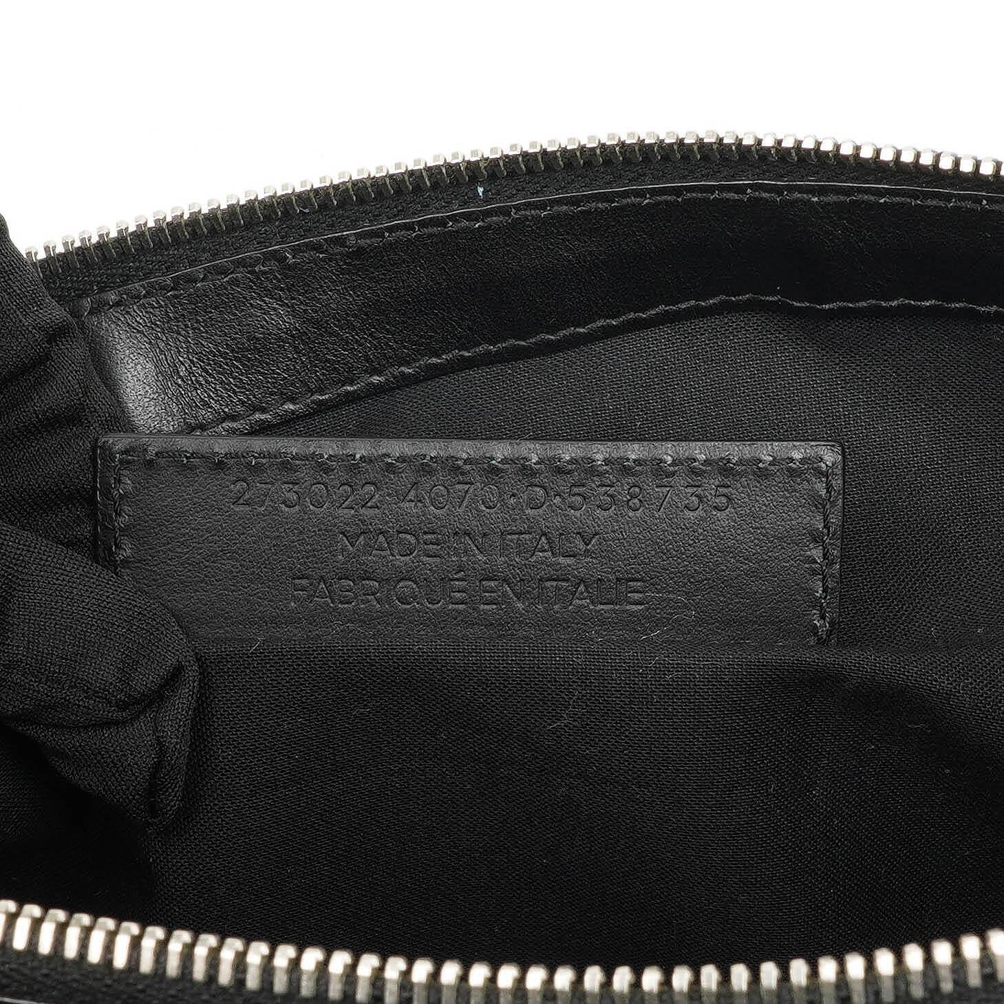 Balenciaga Classic Hardware Clip Clutch aus Leder und Nylon