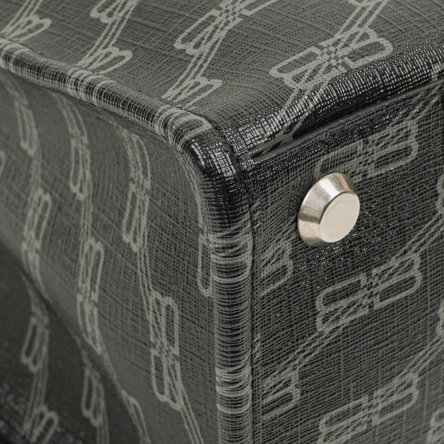 Balenciaga Tote Bag aus beschichtetem Canvas mit BB-Monogramm-Hardware in Schwarz/Weiß