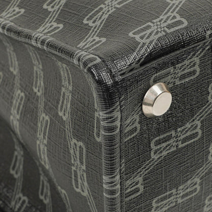 Balenciaga Tote Bag aus beschichtetem Canvas mit BB-Monogramm-Hardware in Schwarz/Weiß