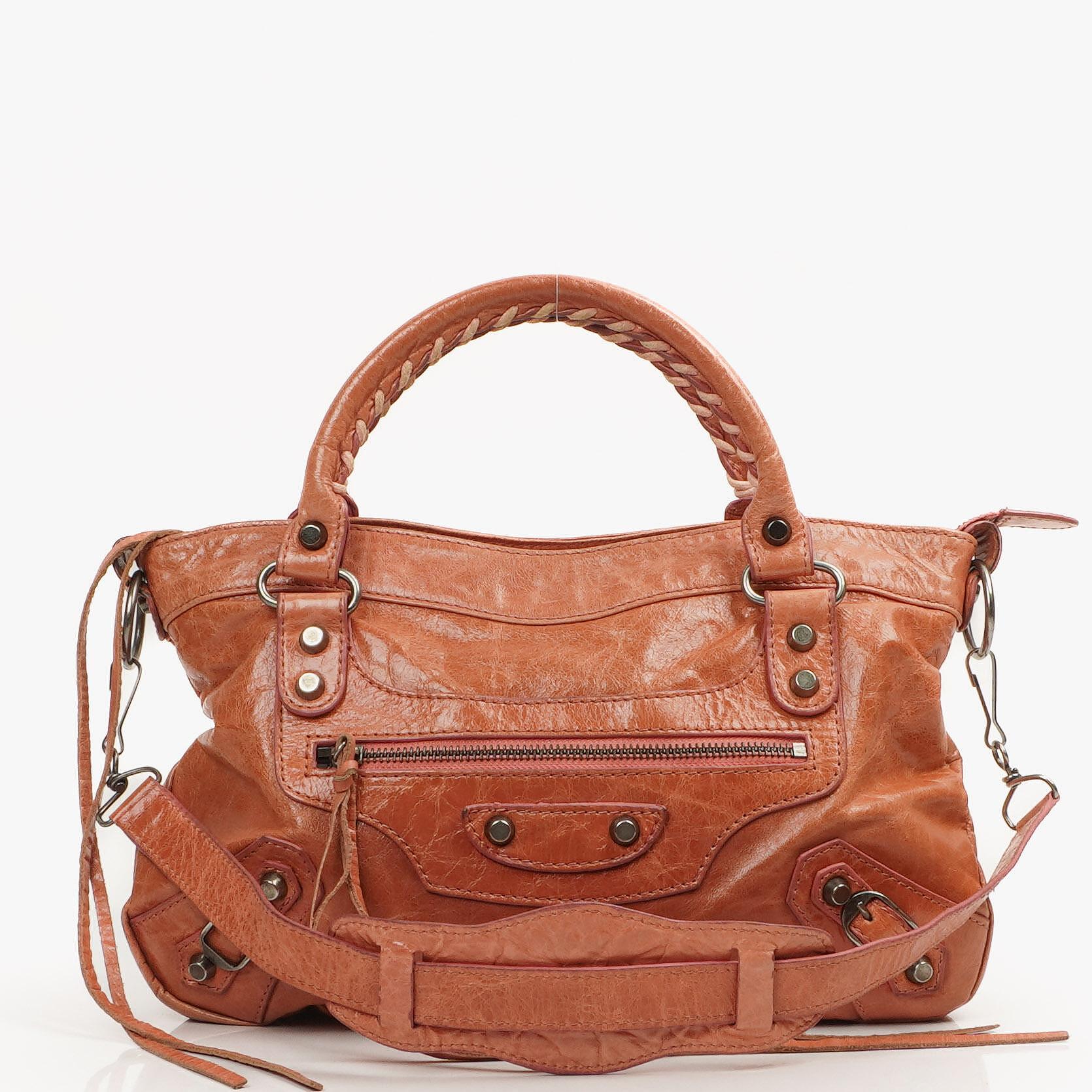 Balenciaga First Classic Hardware Pfirsich Leder Tasche