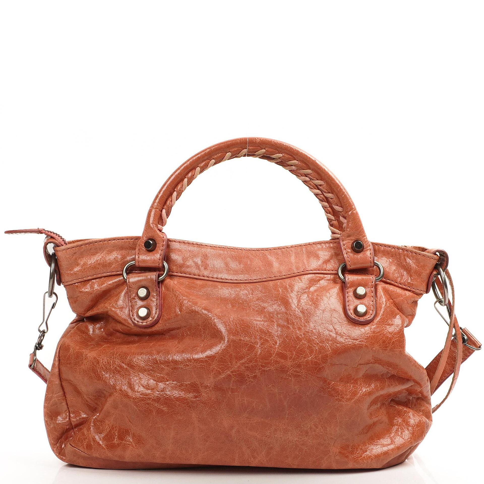 Balenciaga First Classic Hardware Pfirsich Leder Tasche