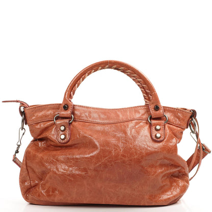 Balenciaga First Classic Hardware Pfirsich Leder Tasche