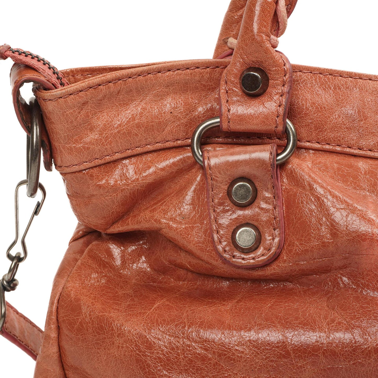 Balenciaga First Classic Hardware Pfirsich Leder Tasche