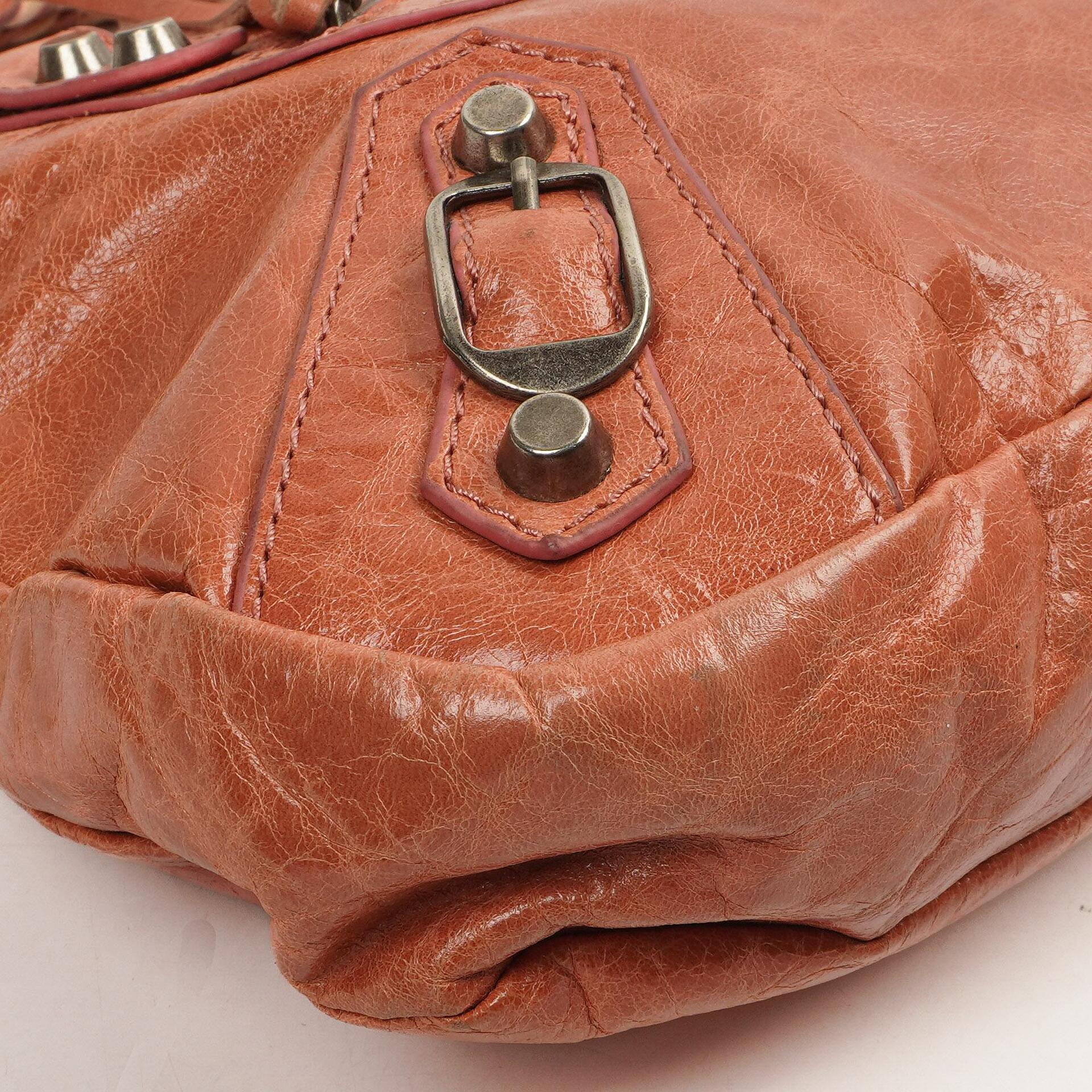 Balenciaga First Classic Hardware Pfirsich Leder Tasche