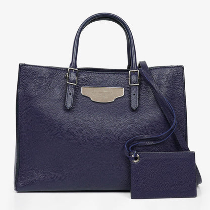 Balenciaga Mini Papier A4 Tote Bag aus navyblauem Kalbsleder