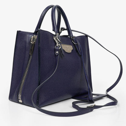 Balenciaga Mini Papier A4 Tote Bag aus navyblauem Kalbsleder