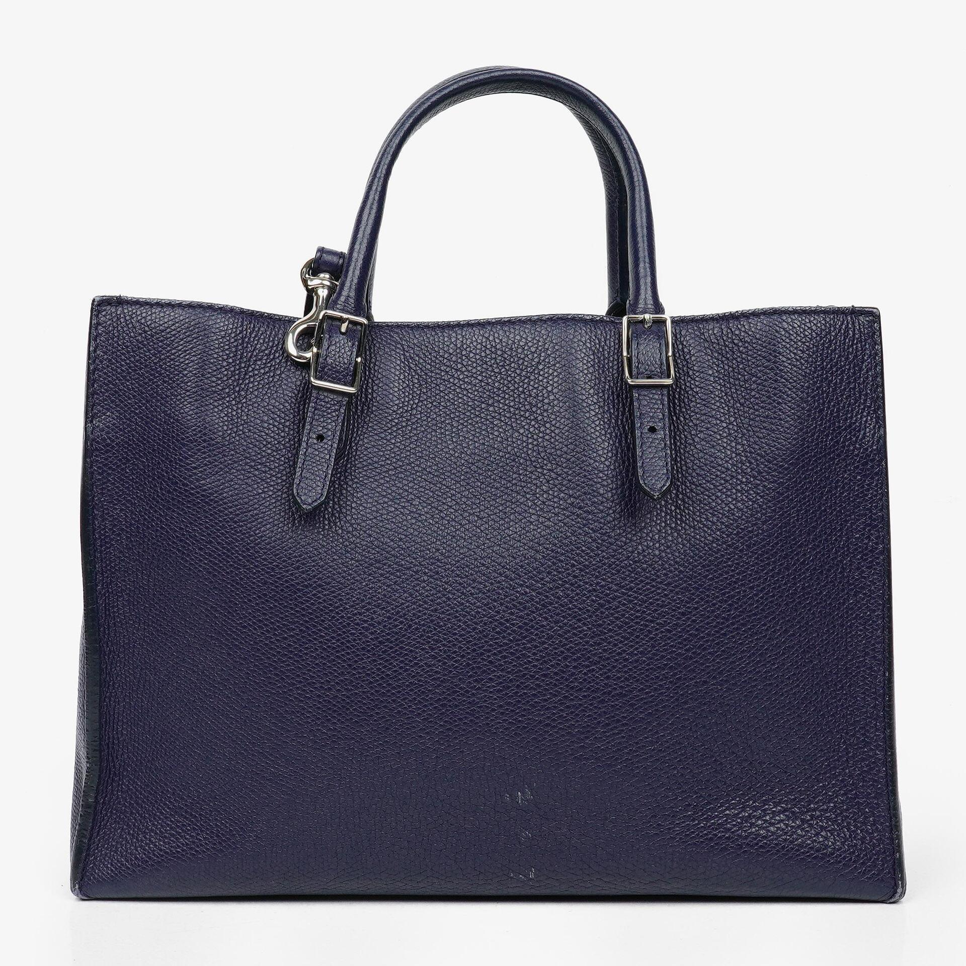Balenciaga Mini Papier A4 Tote Bag aus navyblauem Kalbsleder