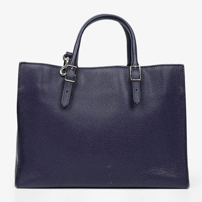 Balenciaga Mini Papier A4 Tote Bag aus navyblauem Kalbsleder
