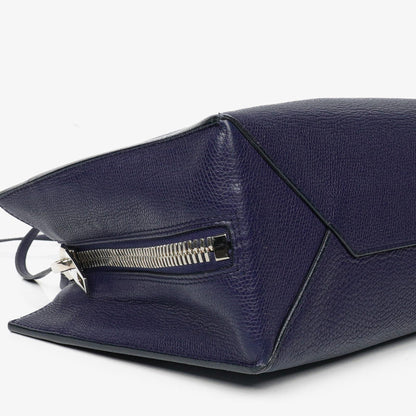Balenciaga Mini Papier A4 Tote Bag aus navyblauem Kalbsleder