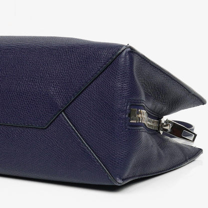 Balenciaga Mini Papier A4 Tote Bag aus navyblauem Kalbsleder