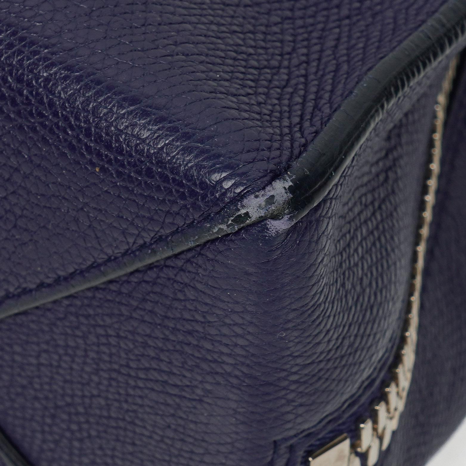 Balenciaga Mini Papier A4 Tote Bag aus navyblauem Kalbsleder