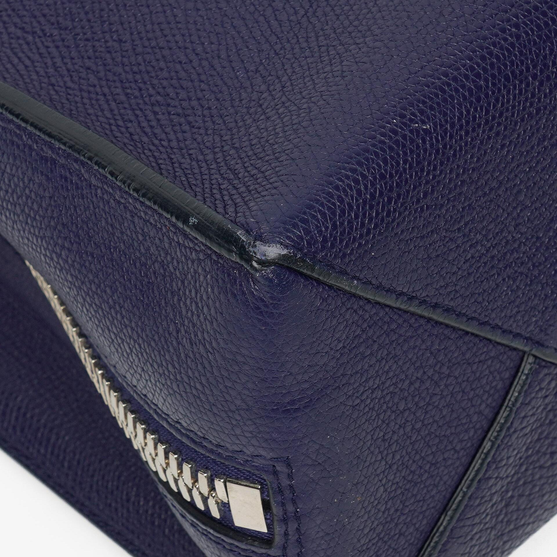 Balenciaga Mini Papier A4 Tote Bag aus navyblauem Kalbsleder