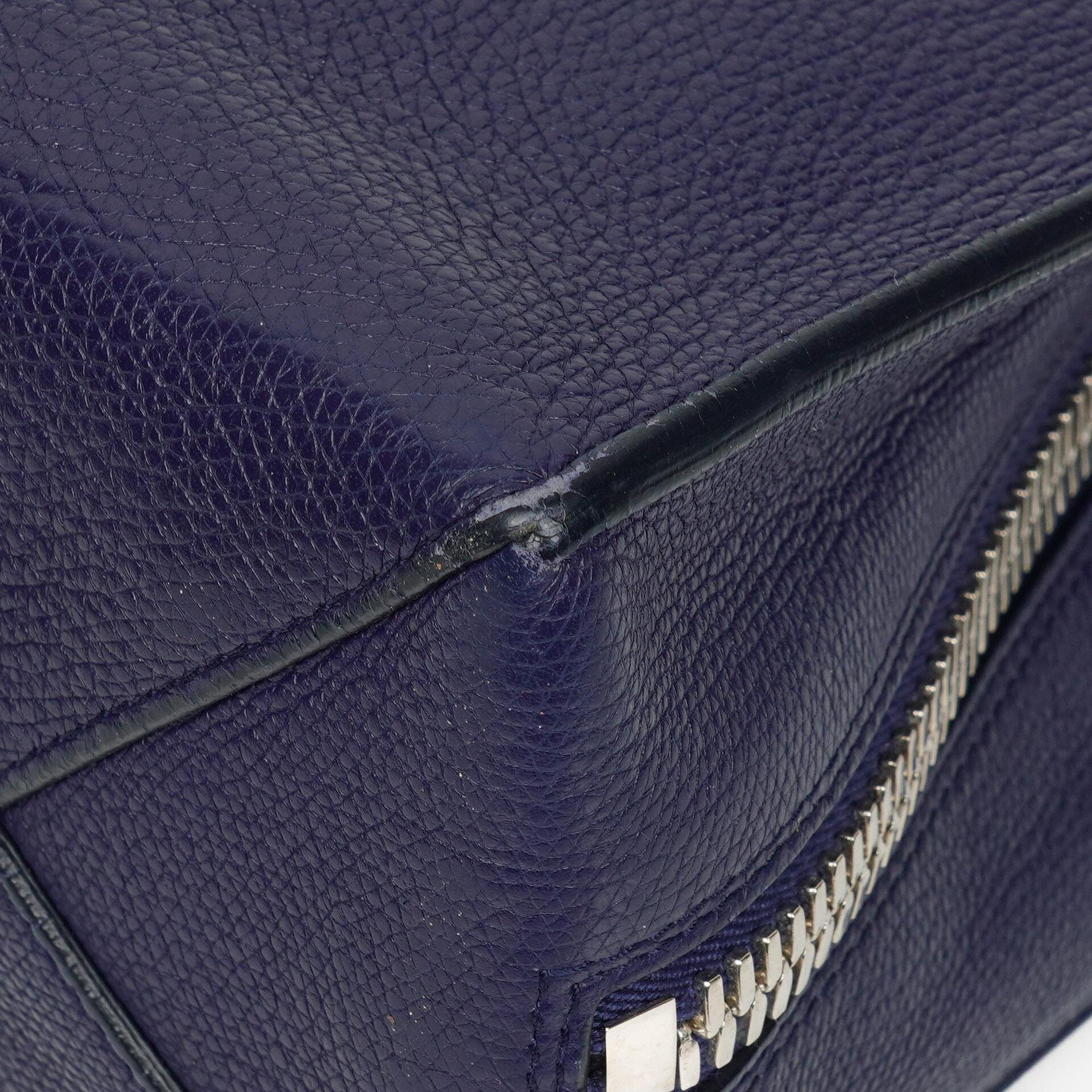 Balenciaga Mini Papier A4 Tote Bag aus navyblauem Kalbsleder