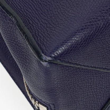 Balenciaga Mini Papier A4 Tote Bag aus navyblauem Kalbsleder
