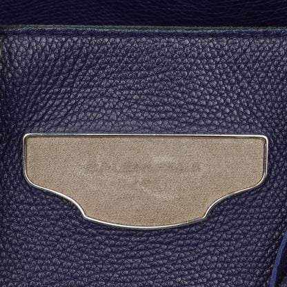 Balenciaga Mini Papier A4 Tote Bag aus navyblauem Kalbsleder