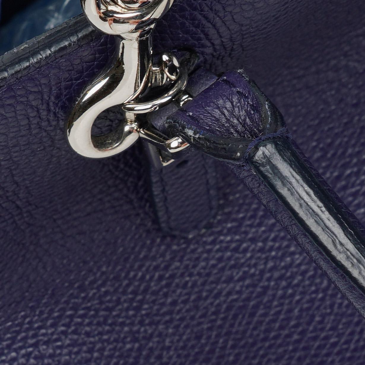 Balenciaga Mini Papier A4 Tote Bag aus navyblauem Kalbsleder