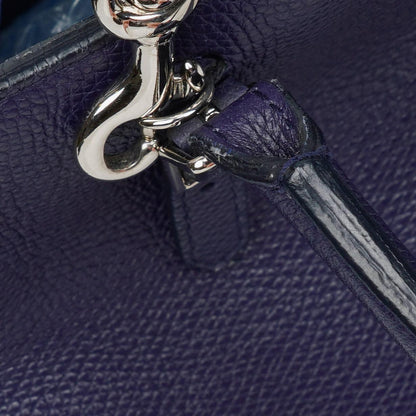 Balenciaga Mini Papier A4 Tote Bag aus navyblauem Kalbsleder
