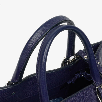 Balenciaga Mini Papier A4 Tote Bag aus navyblauem Kalbsleder