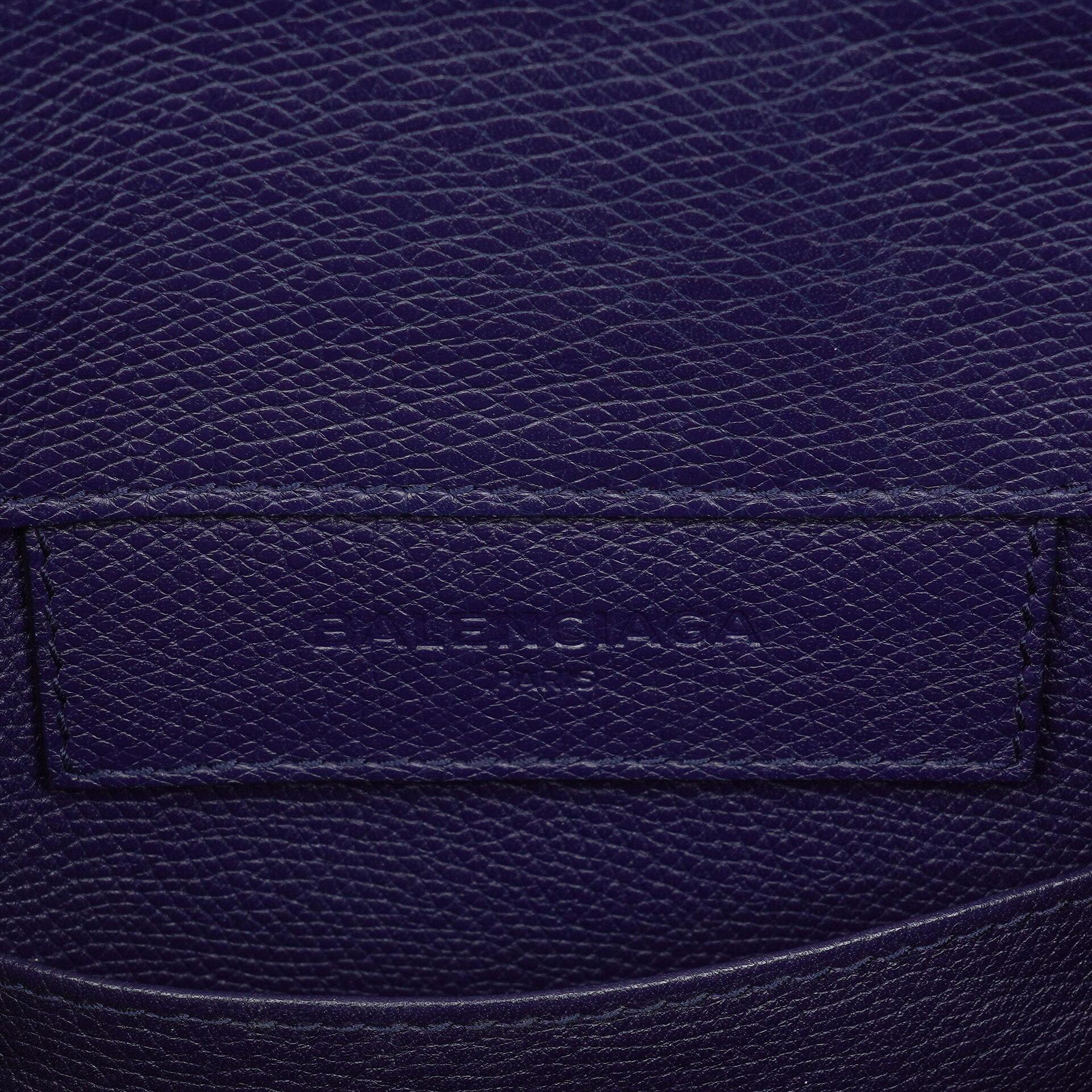 Balenciaga Mini Papier A4 Tote Bag aus navyblauem Kalbsleder