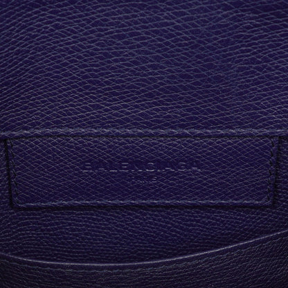 Balenciaga Mini Papier A4 Tote Bag aus navyblauem Kalbsleder