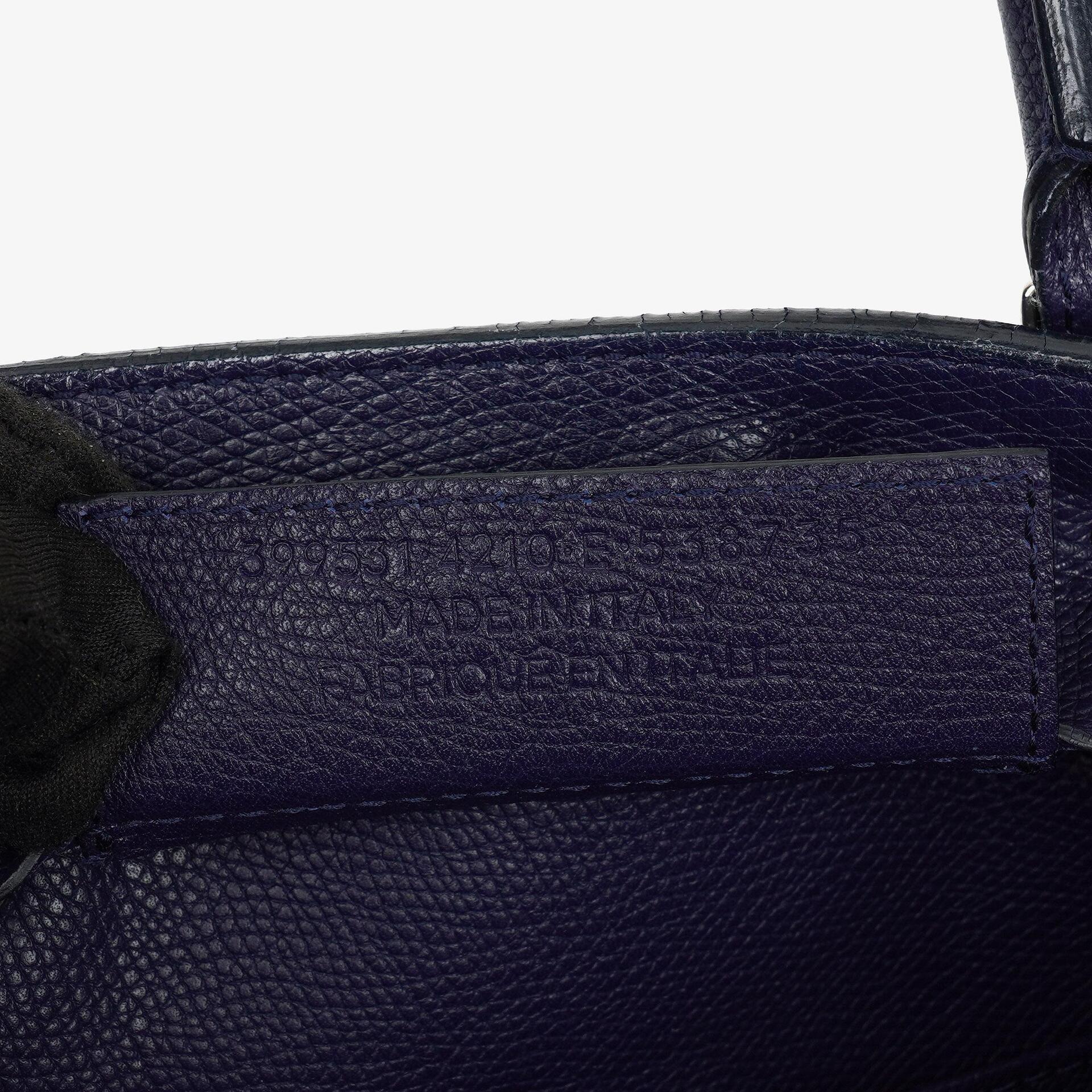 Balenciaga Mini Papier A4 Tote Bag aus navyblauem Kalbsleder