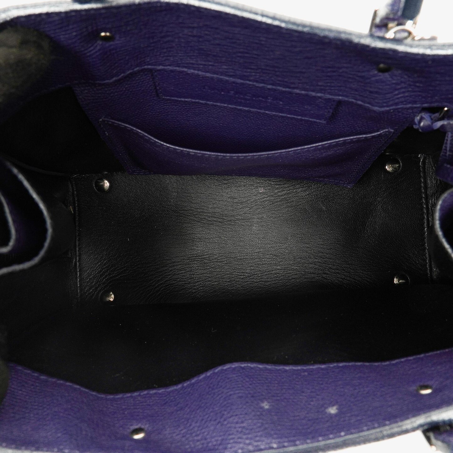 Balenciaga Mini Papier A4 Tote Bag aus navyblauem Kalbsleder