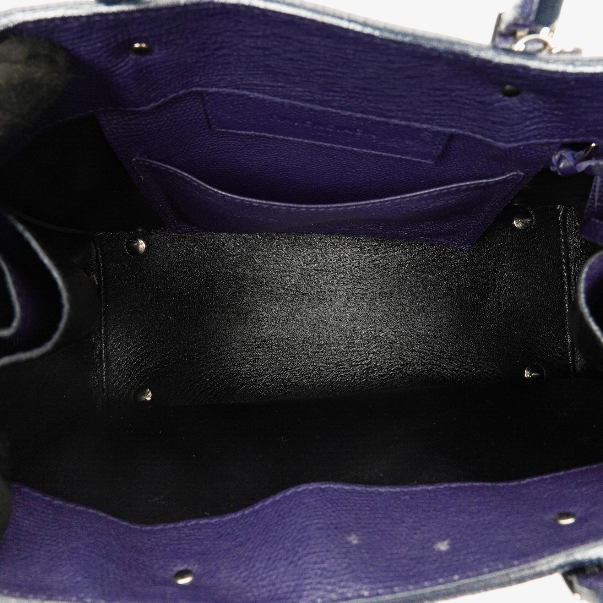 Balenciaga Mini Papier A4 Tote Bag aus navyblauem Kalbsleder