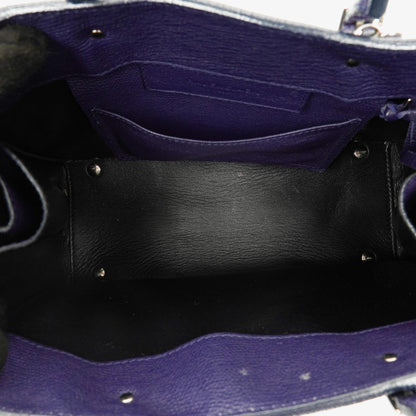 Balenciaga Mini Papier A4 Tote Bag aus navyblauem Kalbsleder