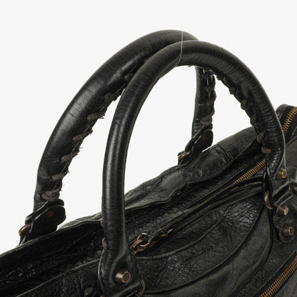 Balenciaga Motorcycle Velo Schultertasche aus schwarzem Lammleder